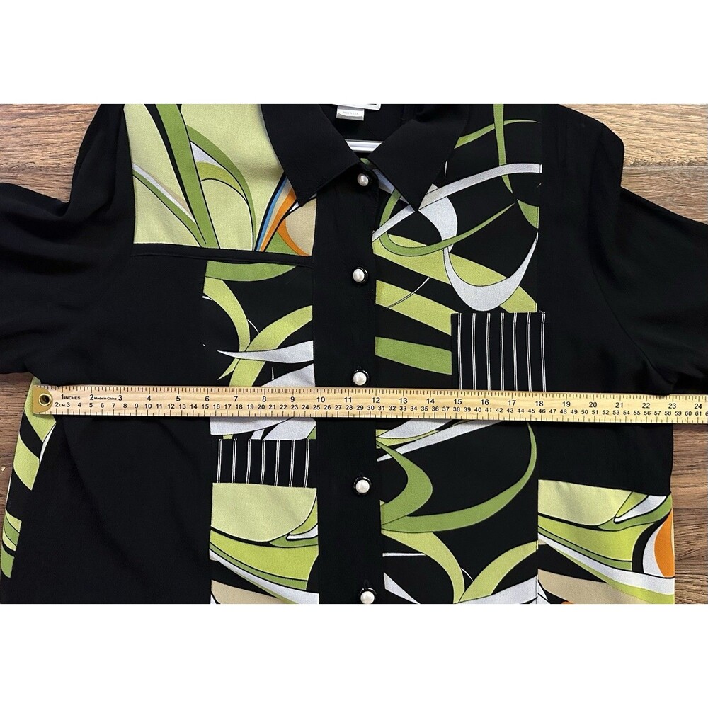 Vintage Tommy N Lou Lou Abstract Sheer Blouse XL Made USA Y2K - Picture 5 of 8